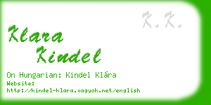 klara kindel business card